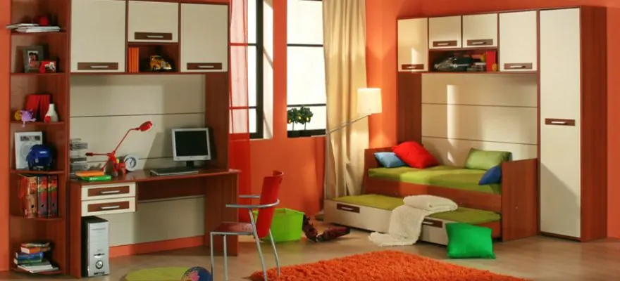 Dormitor modern pentru copii cu pat suprapus realizat la comanda in Chisinau